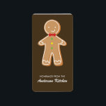 Pepparkaksgubbe Adressetikett<br><div class="desc">Jultematets etikettdesign.</div>