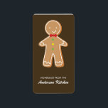 Pepparkaksgubbe Adressetikett<br><div class="desc">Jultematets etikettdesign.</div>