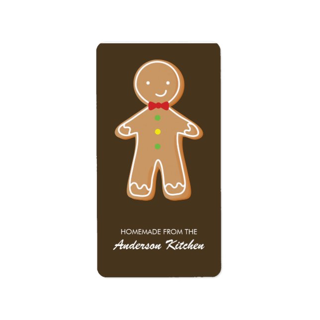 Pepparkaksgubbe Adressetikett (Framsidan)