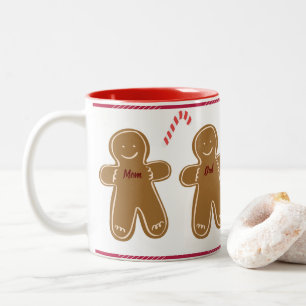 pepparkaksgubbe Anpassa Namn Family Helgdag Två-Tonad Mugg