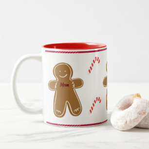 Pepparkaksgubbe Anpassa Namn Family Helgdag Två-Tonad Mugg