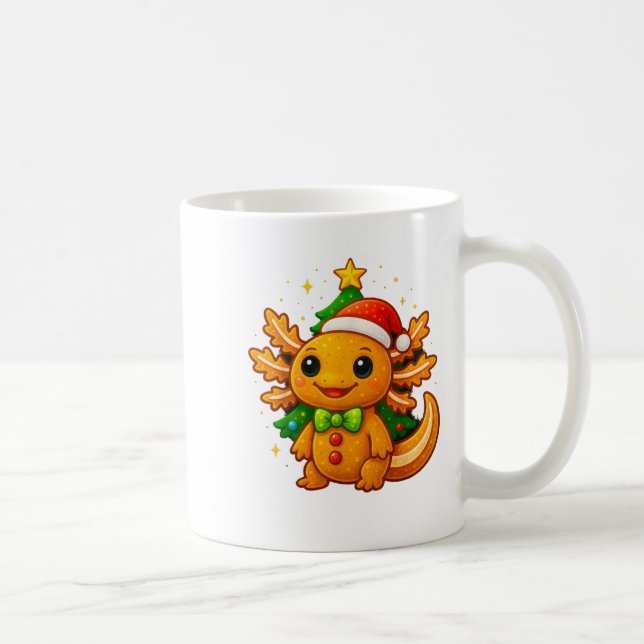Pepparkaksgubbe Axolotl Santa Hat Julgran Kaffemugg (Höger)