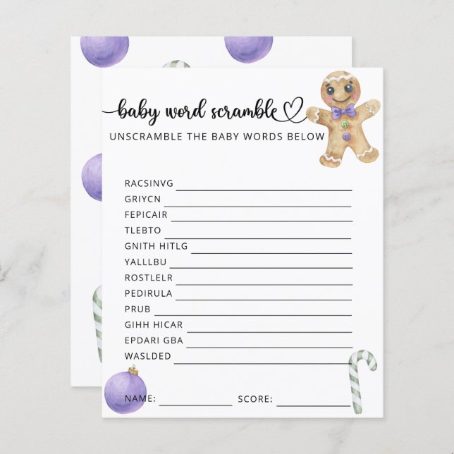 Pepparkaksgubbe - Baby Scramble-spel (Fram/baksida)