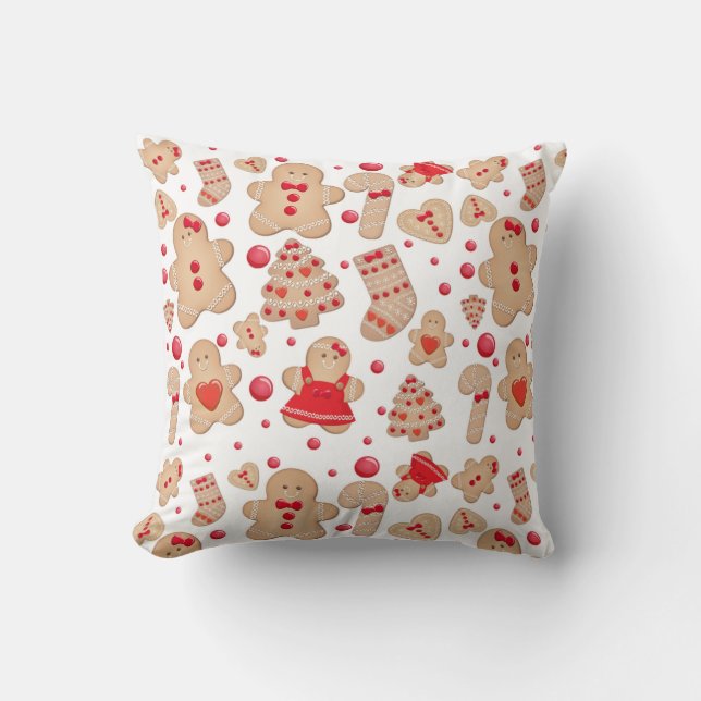 Pepparkaksgubbe Baked Cookies Rustic Whimsical Kudde (Framsida)