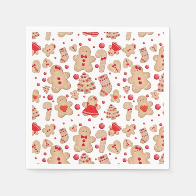 Pepparkaksgubbe Baked Cookies Rustic Whimsical Pappersservett (Framsidan)