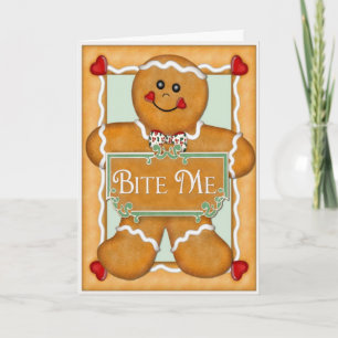 Pepparkaksgubbe "Bita Me" Helgkort