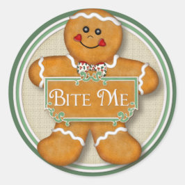 Pepparkaksgubbe - Bita mig Runt Klistermärke