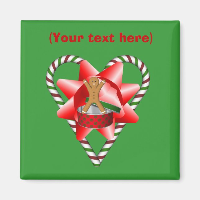 Pepparkaksgubbe Bow-Helgdag, magnet (Framsidan)