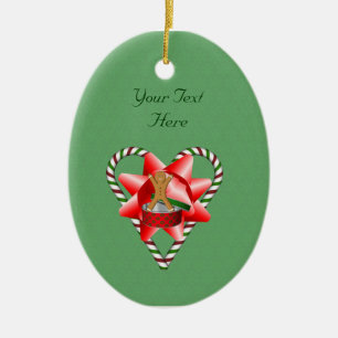 pepparkaksgubbe Candy cane Heart Helgdag Ornament