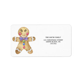 Pepparkaksgubbe christmas cookie adressetikett