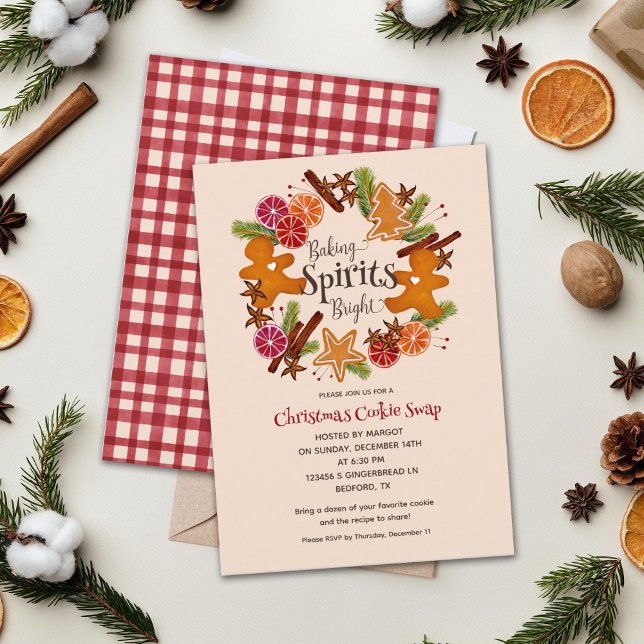 Pepparkaksgubbe Citrus Cookie Swap Party jul Inbjudningar (Skapare uppladdad)