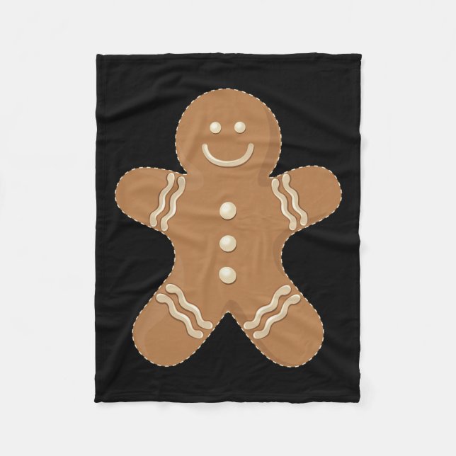 Pepparkaksgubbe Cookie Biscuit Roligt Food jul Fleecefilt (Framsidan)