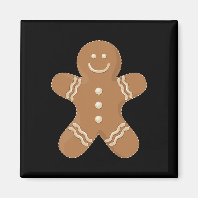 Pepparkaksgubbe Cookie Biscuit Roligt Food jul Magnet (Framsidan)
