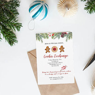 Pepparkaksgubbe Cookie Exchange-partinbjudan Meddelande