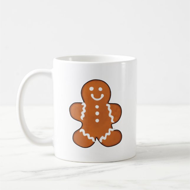 Pepparkaksgubbe Cookie-Helgdag-Tecknad Kaffemugg (Vänster)