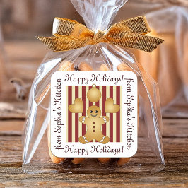 Pepparkaksgubbe Cookie Homemade Packages-etiketter Fyrkantigt Klistermärke
