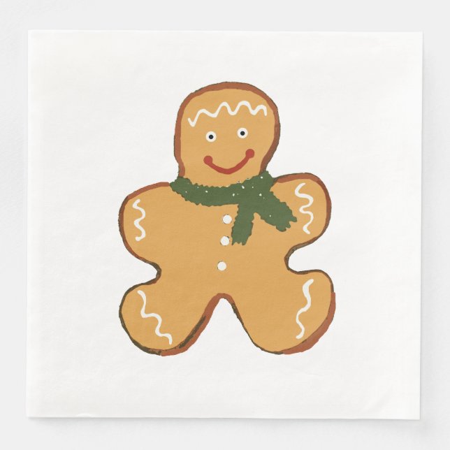 Pepparkaksgubbe Cookie-jul Pappersservett (Framsida)