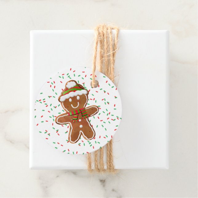 Pepparkaksgubbe Cookie jul Sprinkles Kids Gåvor Etiketter (På plats)