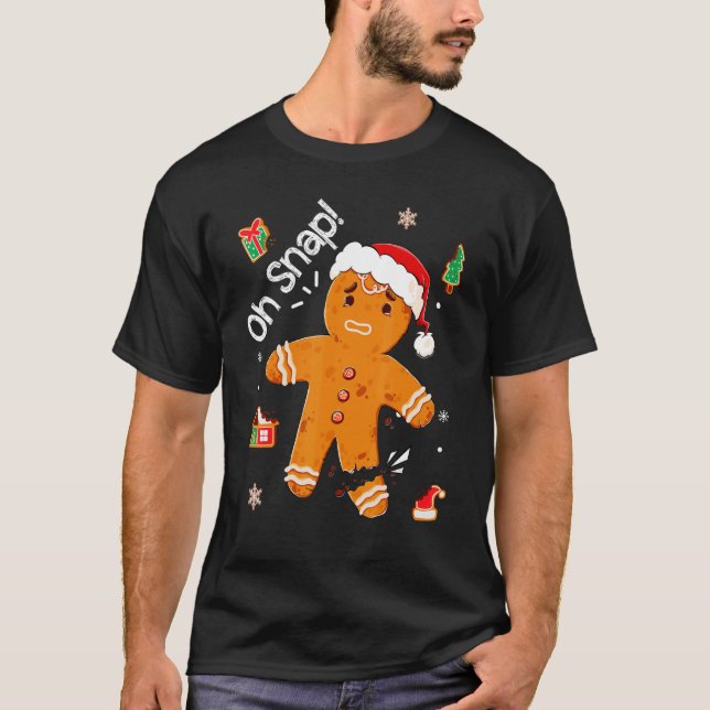 Pepparkaksgubbe Cookie Julafton Oh Snap Funny Cute T Shirt (Framsida)