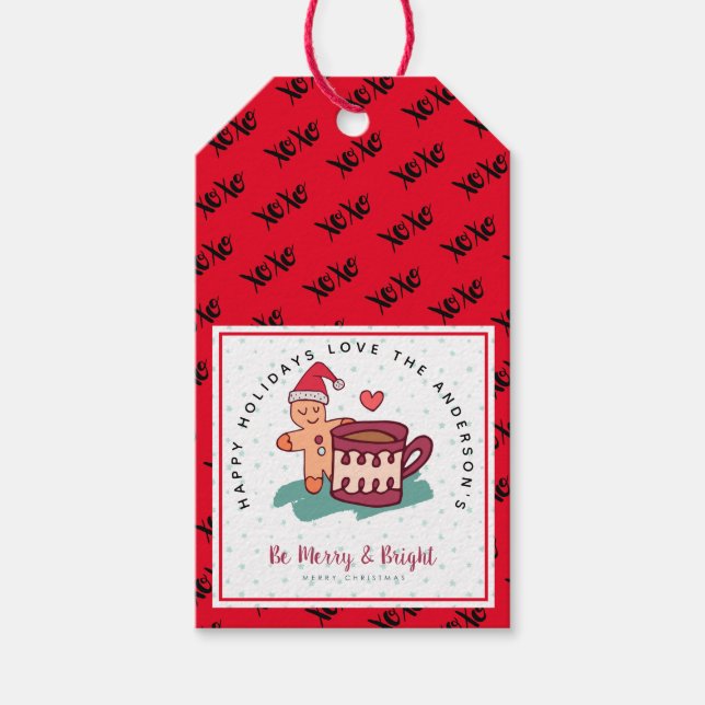 Pepparkaksgubbe Cookie-julklappar Presentetikett (Framsidan)