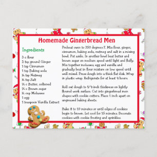 Pepparkaksgubbe Cookie-julrecept Vykort