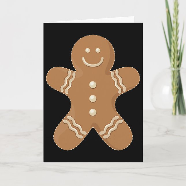 Pepparkaksgubbe Cookie Kaka Leka Mat Jul  Kort (Framsida)
