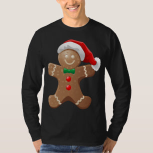 Pepparkaksgubbe Cookie med Jultomten Hat Kristus T Shirt