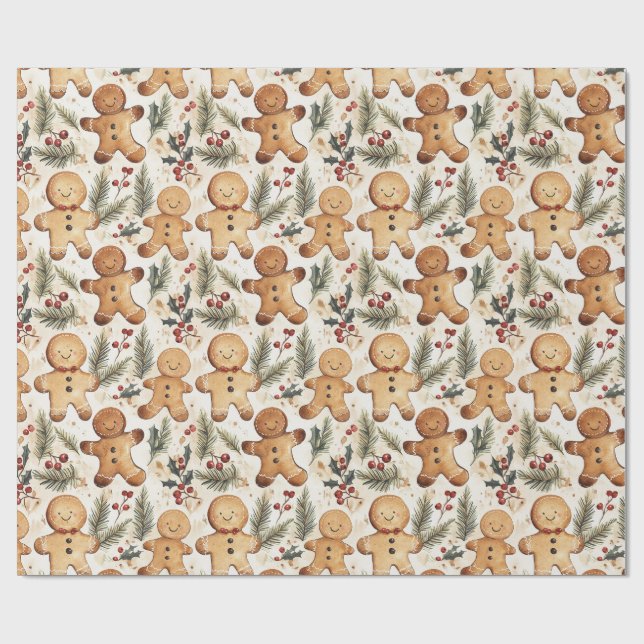 Pepparkaksgubbe Cookie Presentpapper (Platt)