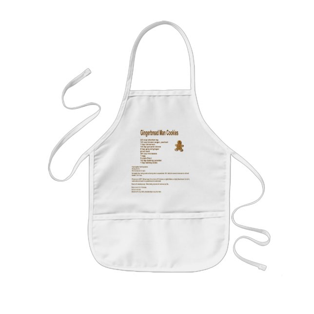Pepparkaksgubbe Cookie Recipe Kid Apron Barnförkläde (Framsidan)