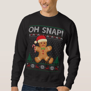 Pepparkaksgubbe Cookie Ugly Sweater Oh Snap Christ Lång Ärmad Tröja