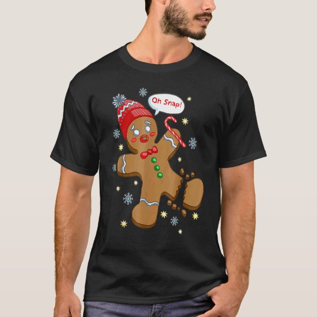 Pepparkaksgubbe Cookie X Mas Oh Snap Cute Christma T Shirt (Framsida)