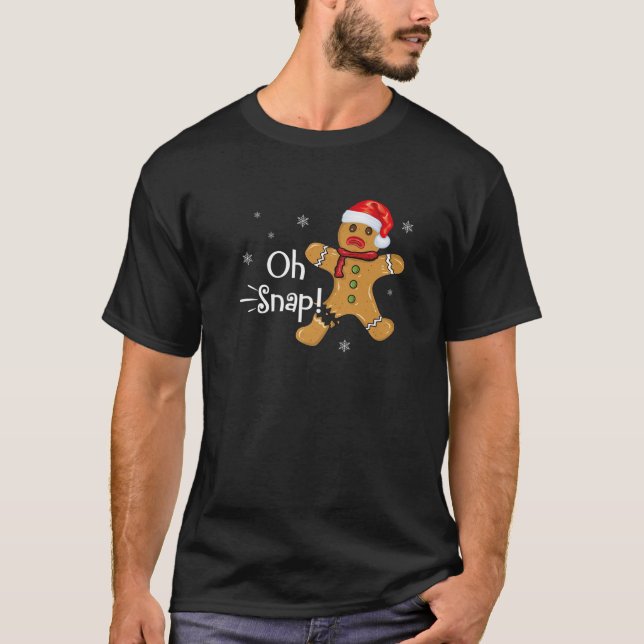 pepparkaksgubbe Cookie X-Mas Oh Snap Funny Cute Ch T Shirt (Framsida)