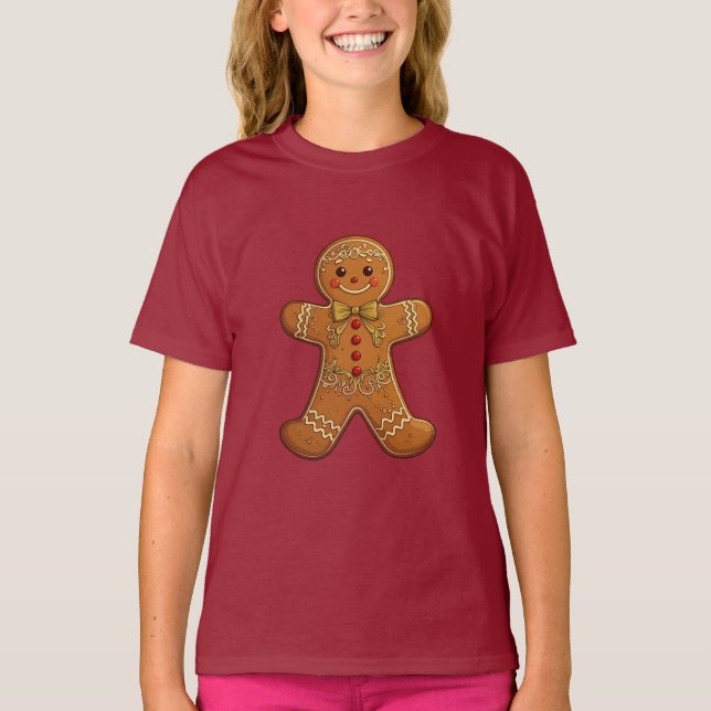 Pepparkaksgubbe Cookies Cute jul T Shirt (Framsida)