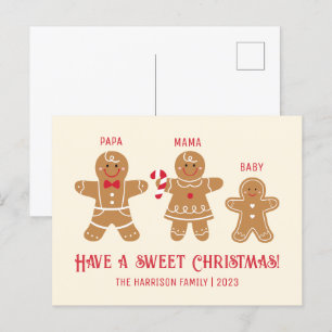Pepparkaksgubbe Cookies Family Namn jul Vykort