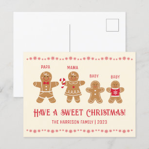 Pepparkaksgubbe Cookies Namn Sweet jul Vykort