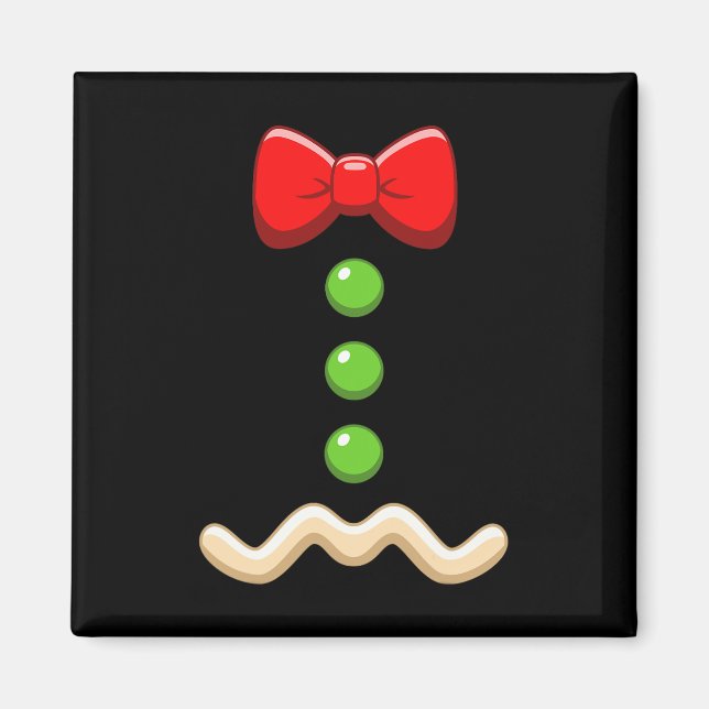 Pepparkaksgubbe Costume jul Halloween Cookie Magnet (Framsidan)