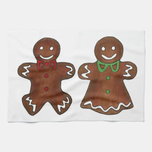 Pepparkaksgubbe Dam jul Cookies Towel Kökshandduk