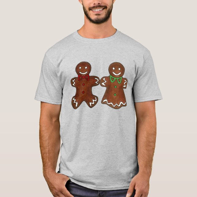 Pepparkaksgubbe Dam-julkaka par Tee Shirt (Framsida)