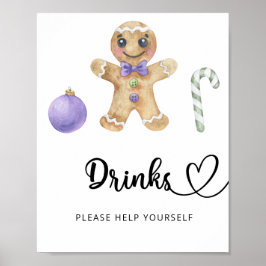 Pepparkaksgubbe - Drycker, hjälp dig själv Affisc Poster