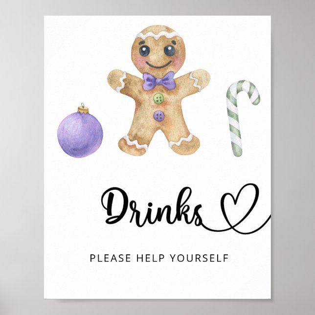 Pepparkaksgubbe - Drycker, hjälp dig själv  Affisc Poster (Framsidan)