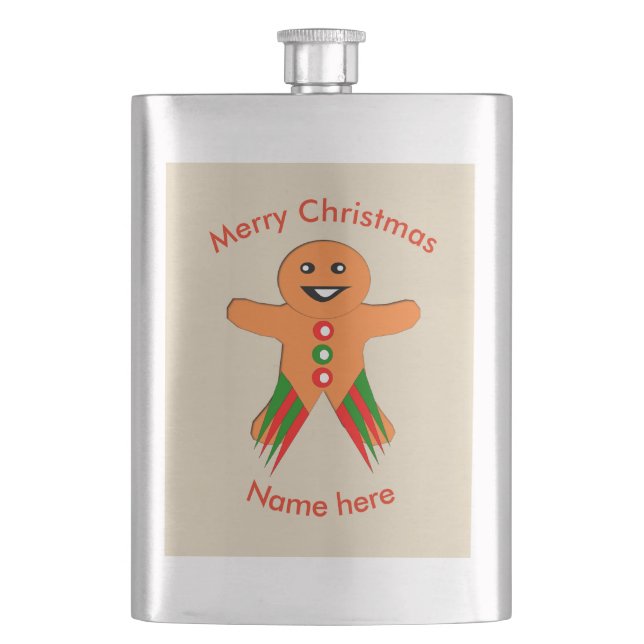 Pepparkaksgubbe Flasks jul Party Fickplunta (Framsidan)