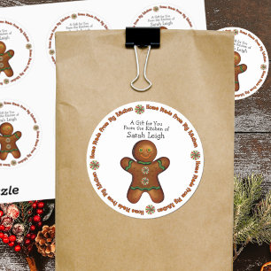 Pepparkaksgubbe Food Gift Sticker Runt Klistermärke
