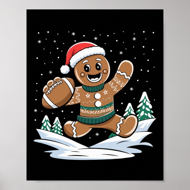 Pepparkaksgubbe Football Ugly jul Pajamas Co Poster (Framsidan)