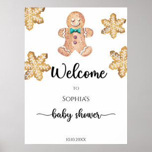 Pepparkaksgubbe för babyduschskum poster