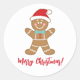 Pepparkaksgubbe för Helgdag av ljus jul Runt Klistermärke