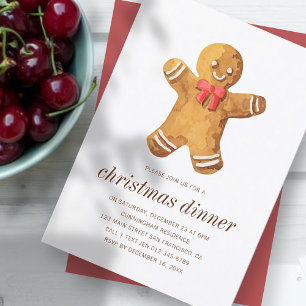 Pepparkaksgubbe för juldagare, vattenfärg inbjudningar