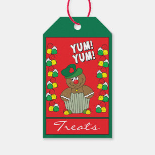 Pepparkaksgubbe för talfall presentetikett