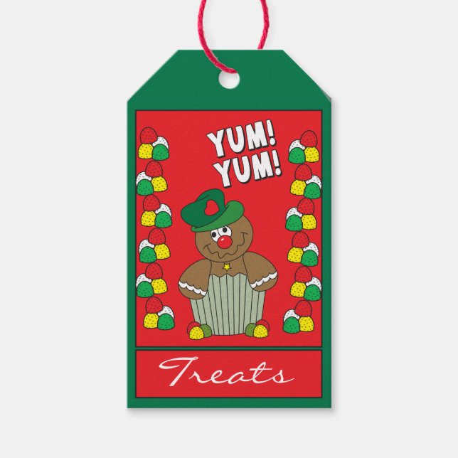 Pepparkaksgubbe för talfall presentetikett (Framsidan)