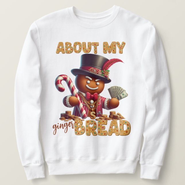 Pepparkaksgubbe Funny Red-jul Lång Ärmad Tröja (Design framsida)