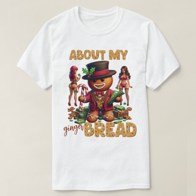 Pepparkaksgubbe Funny Red-jul T Shirt (Design framsida)